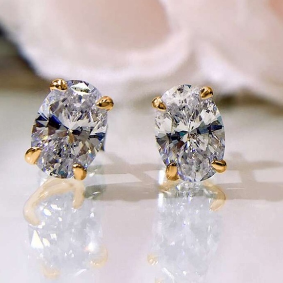 3 for $30 silver  plated cubic zirconia stud earrings - Picture 5 of 7